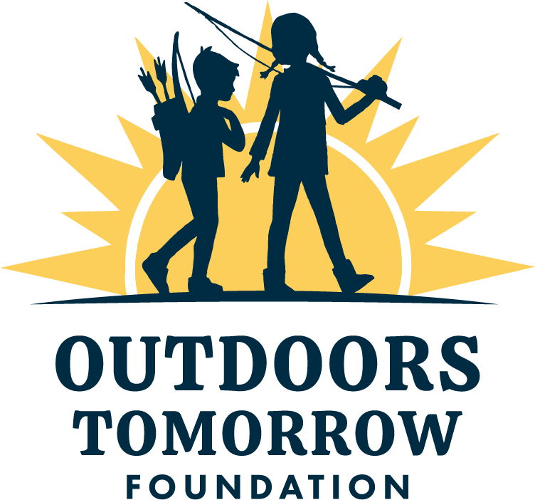 OUTDOORS TOMORROW FOUNDATION  PARTNERS WITH PASS IT ON!  TO ENCOURAGE YOUNG PEOPLE  TOWARD OUTDOOR SAFETY,  SKILL AND CONSERVATION